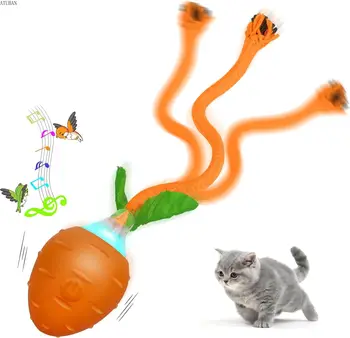 אינטראקטיבי לחתול צעצועים לחתולים מקורים,נטענת USB תנועה להפעיל חשמלי חתול צעצוע,נע חתלתול צעצוע,הדמיה ציפור שרה