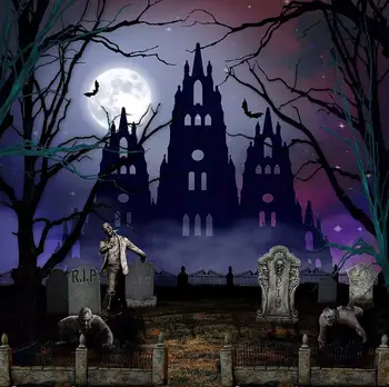 ליל כל הקדושים בבית הקברות רוח בית רדוף טירה הקברות תפאורות למסיבות סטודיו לצילום רקעים