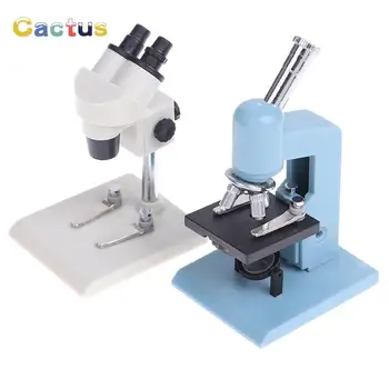 בית בובות מיקרוסקופ מיקרו זעיר מיקרוסקופ ציוד מודל מעבדה זירת עיצוב צעצועים אביזרי קישוט